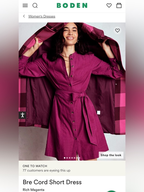 Boden Dresses & Skirts - NWT! Boden Bre Cord Short Dress Rich Magenta Size 4R